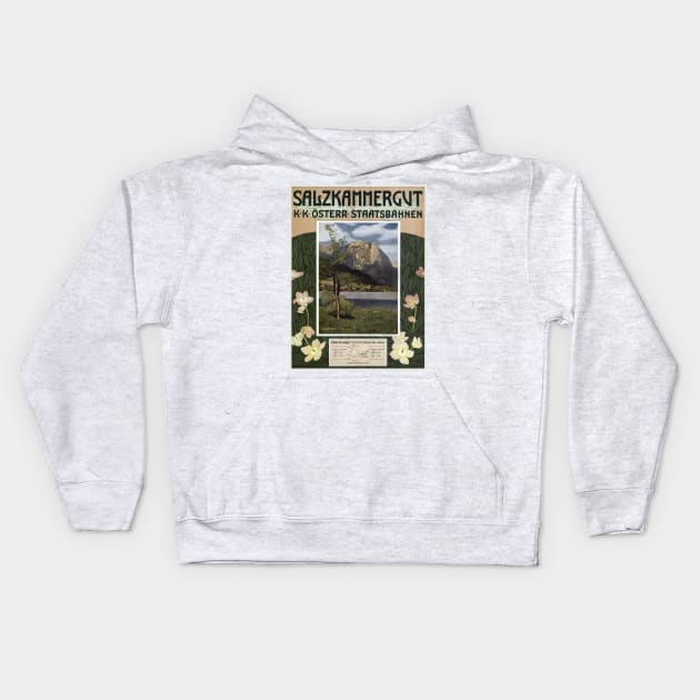 Salzkammergut Austria Vintage Poster 1910 Kids Hoodie by vintagetreasure